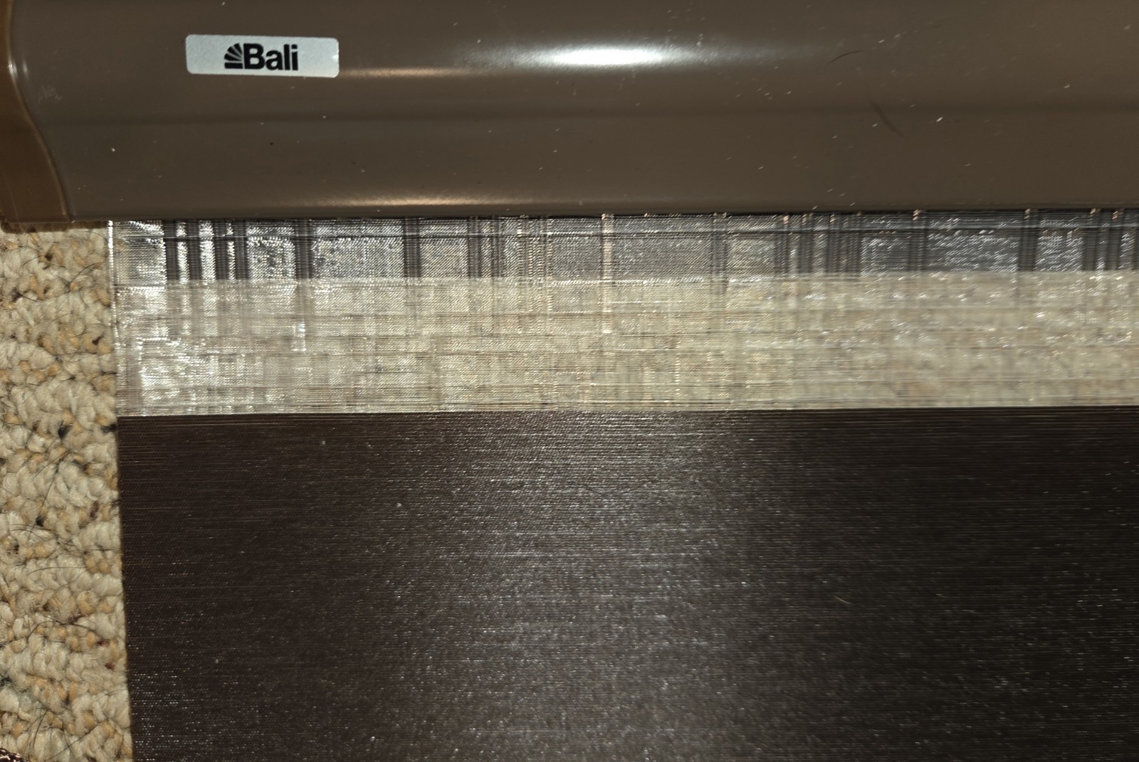 Set of 4 Bali Custom Dual Layer Zebra Shades Espresso Brown 35” x 84”