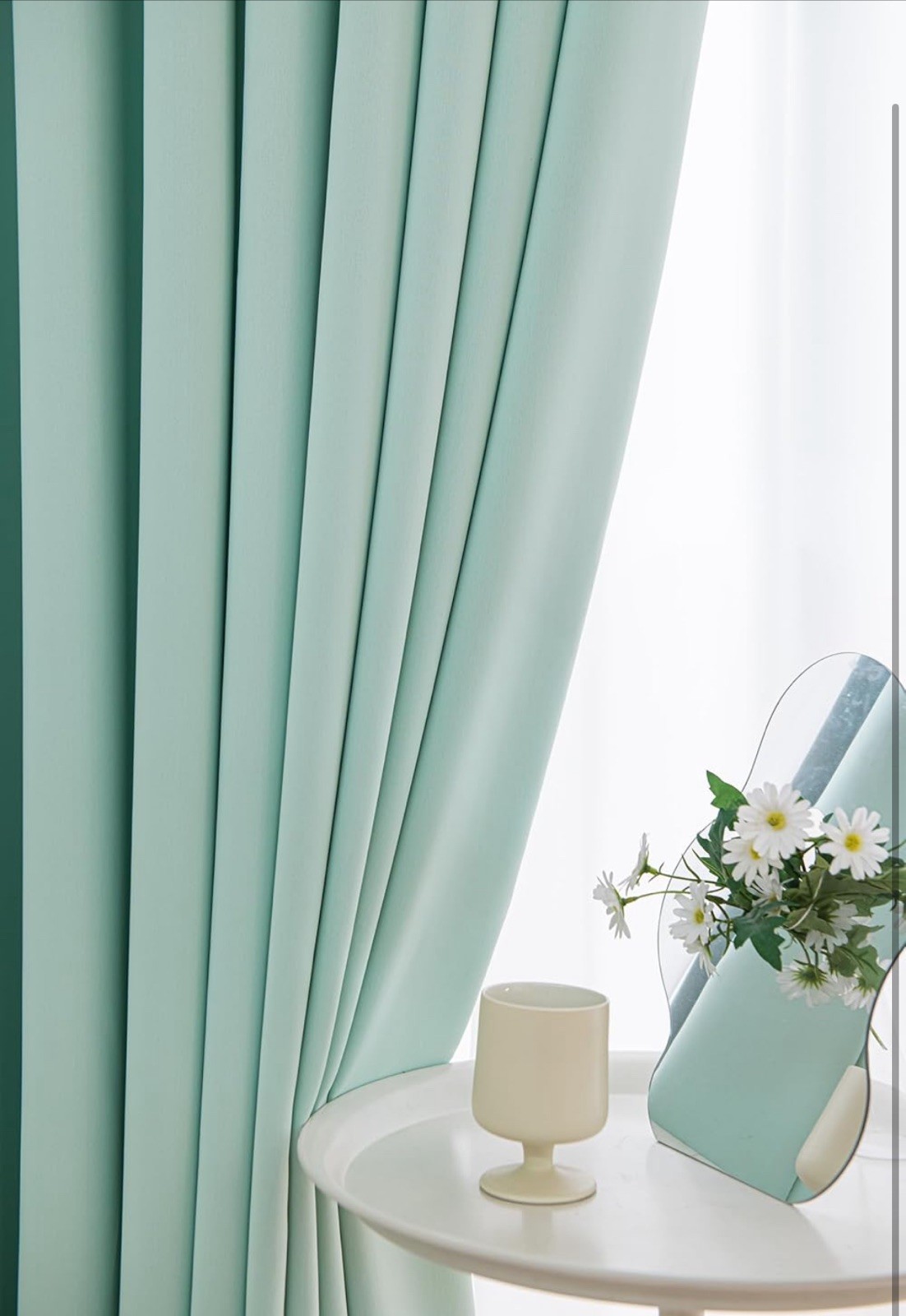 Windows Light Green Blackout Curtains 45 inches Long 2 Panels Set Grommet……………,,