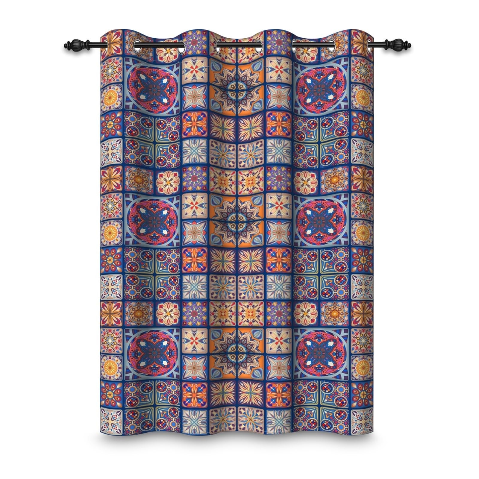 107x160cm Boho Eyelet Curtain Patchwork Moroccan Classic Geometric Flower…