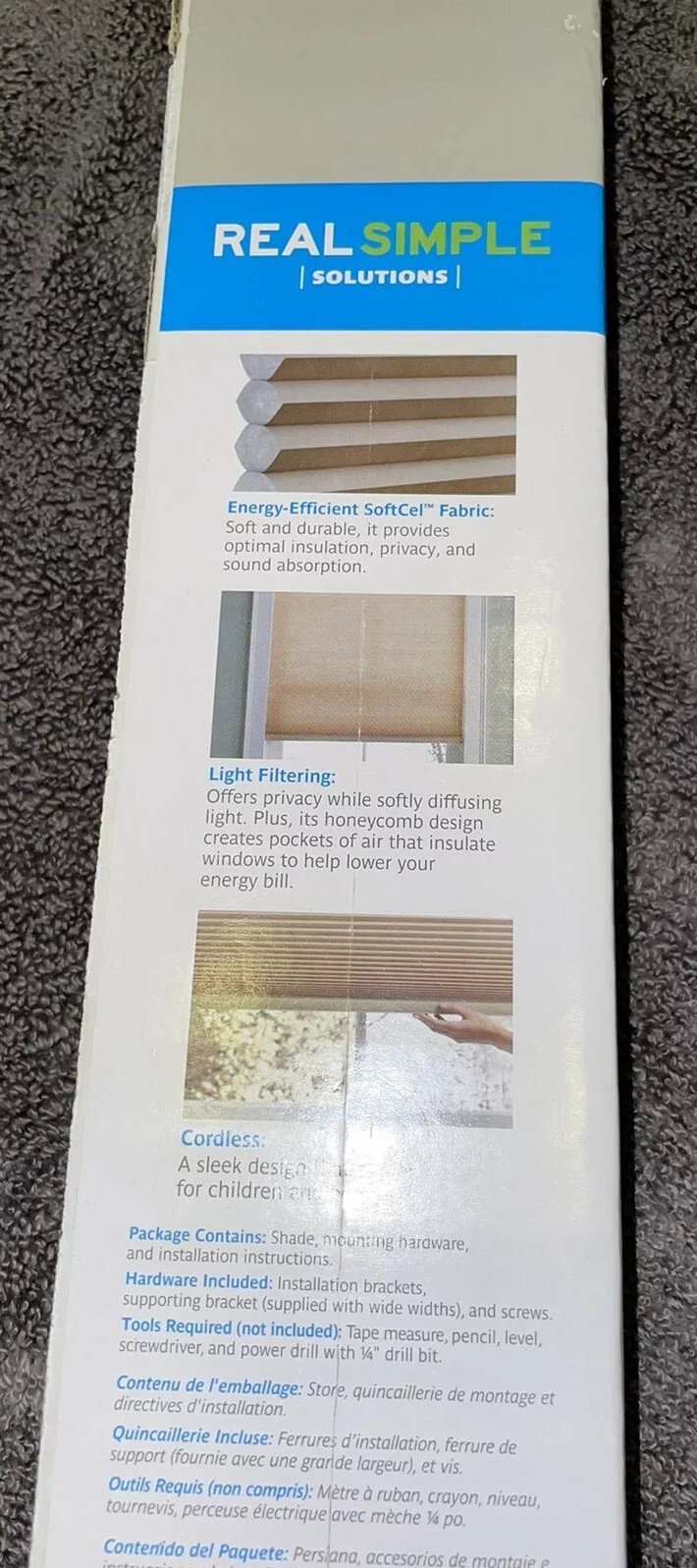 Real Simple Cordless Cellular 27 x 72-Inch Length Shade in Sand