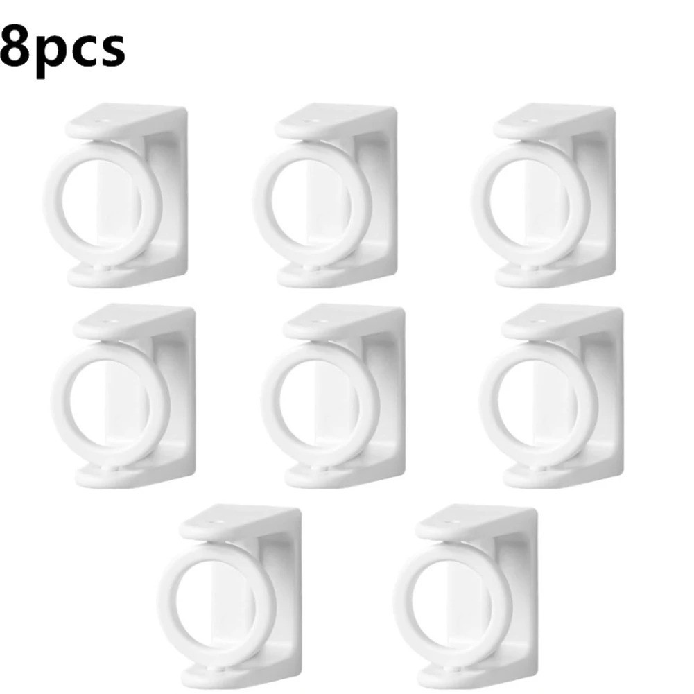 8 PCS No Drill Curtain Rod Brackets No Drilling Self Adhesive Curtain Rod Holder