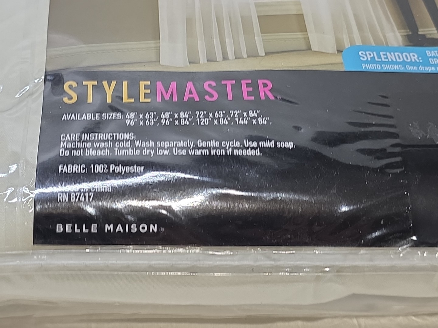 StyleMaster Splendor Pinch Pleat Drape Pair 72” W By 63” L Beige