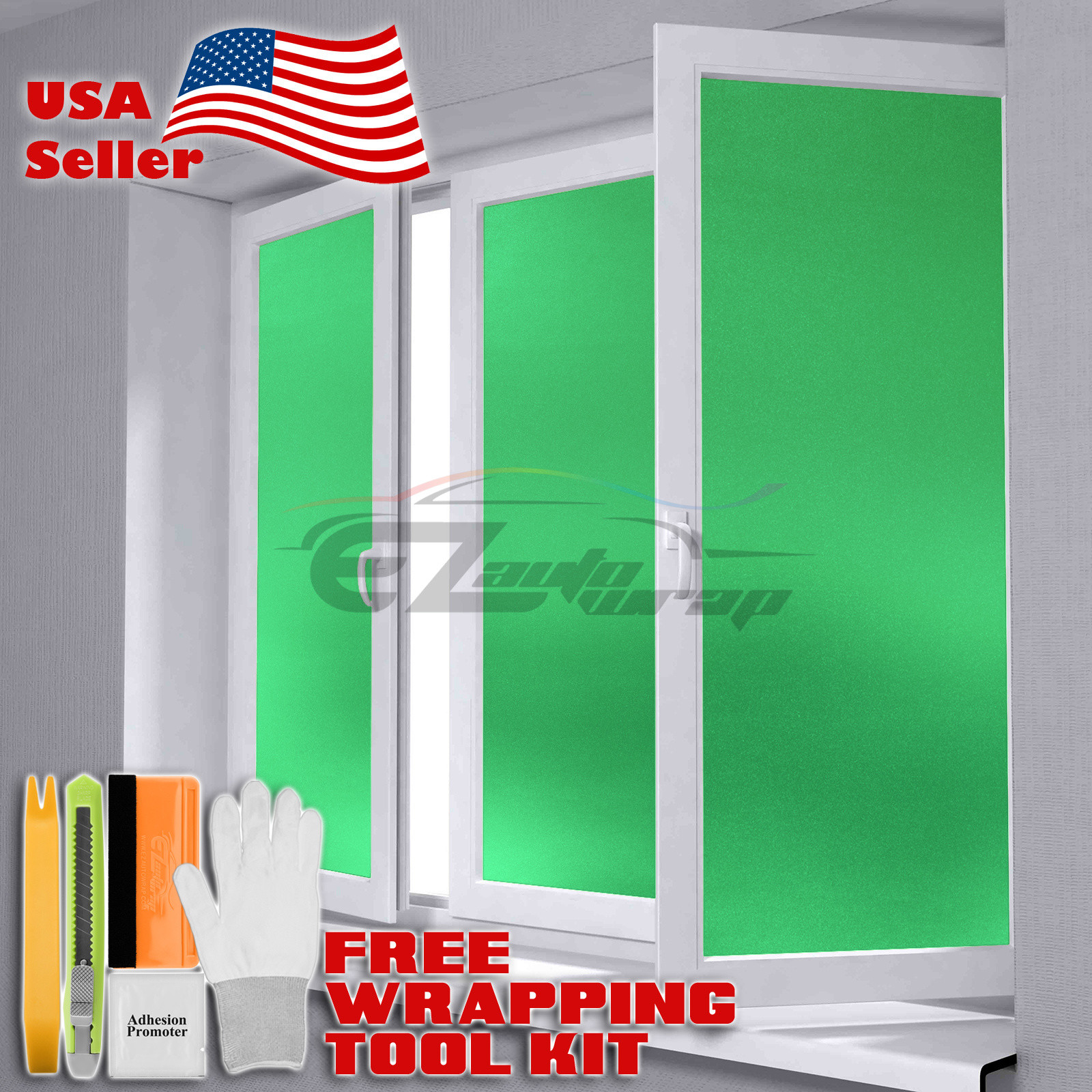 【Frosted Film】 Green Glass Home Bathroom Window Security Privacy Sticker Sheet