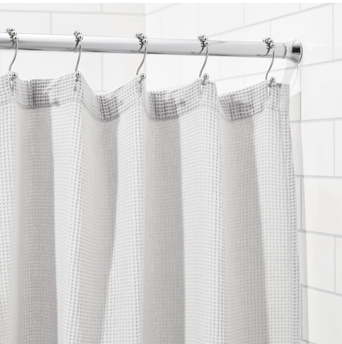 No Drill Spring Tension Curtain Rod, Adjustable 54-90″ Width, Chrome, Classic Fi