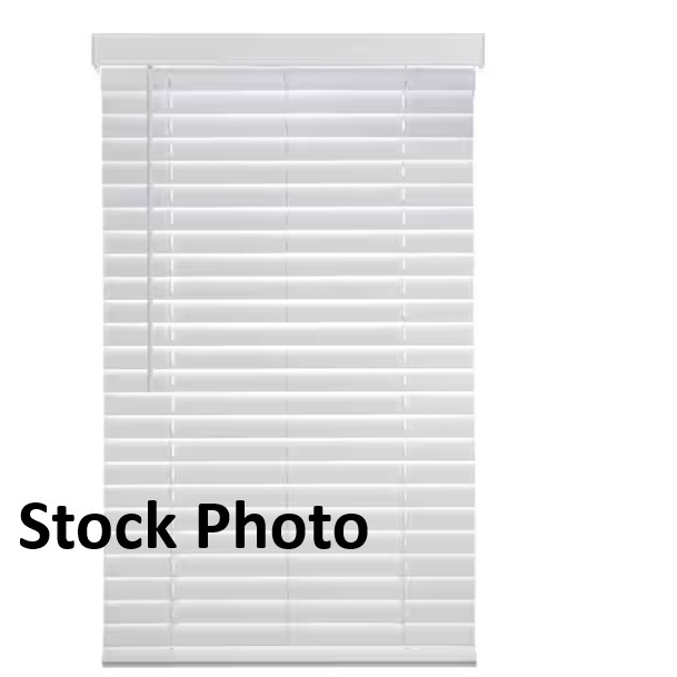 H.D.C. White Cordless Faux Wood Blinds for Windows with 2″ Slats – 24″W x 48″L
