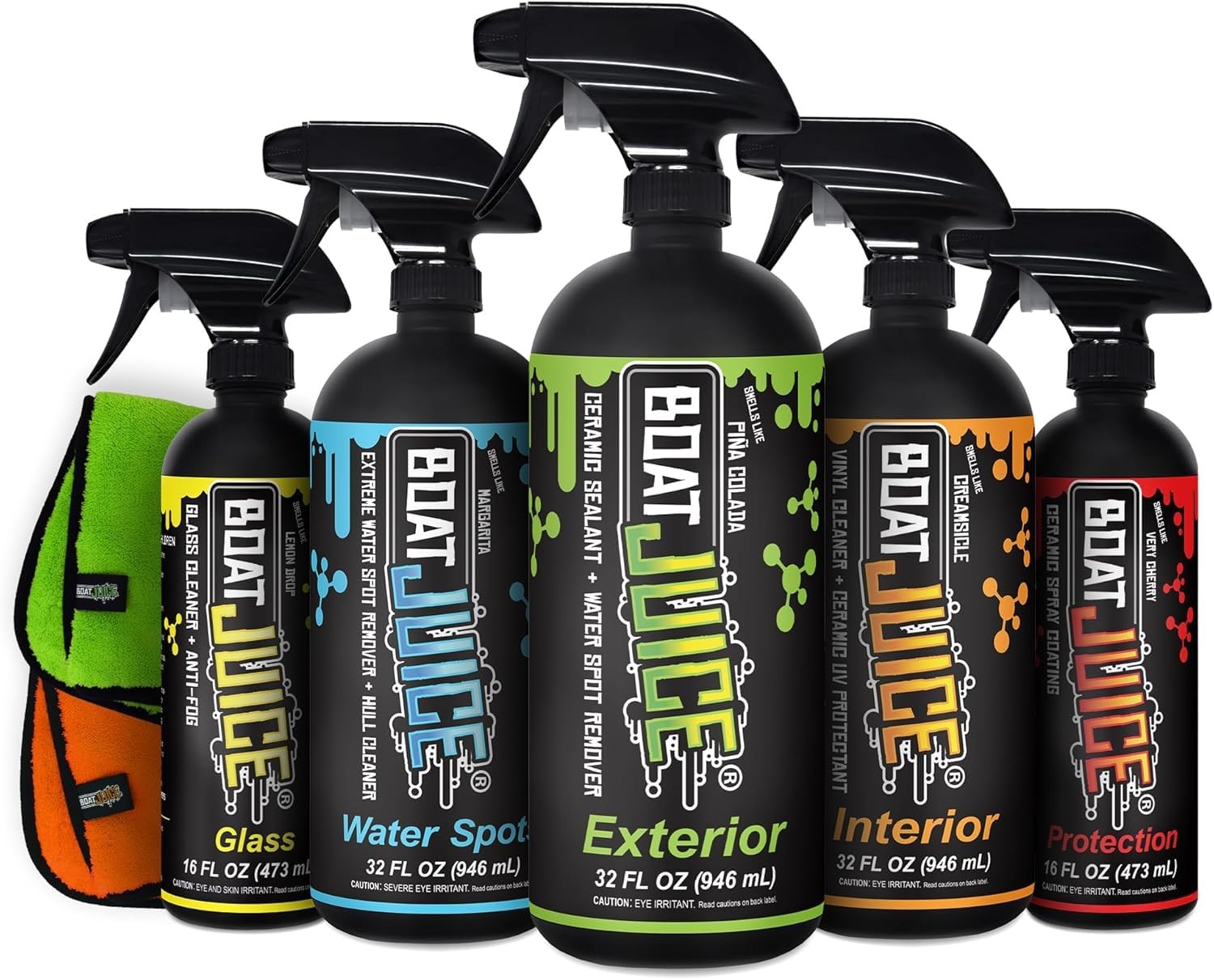 Boat Juice Luxury Boat Cleaning Kit Vinyl Seat Exterior Hard Water Spot Remover