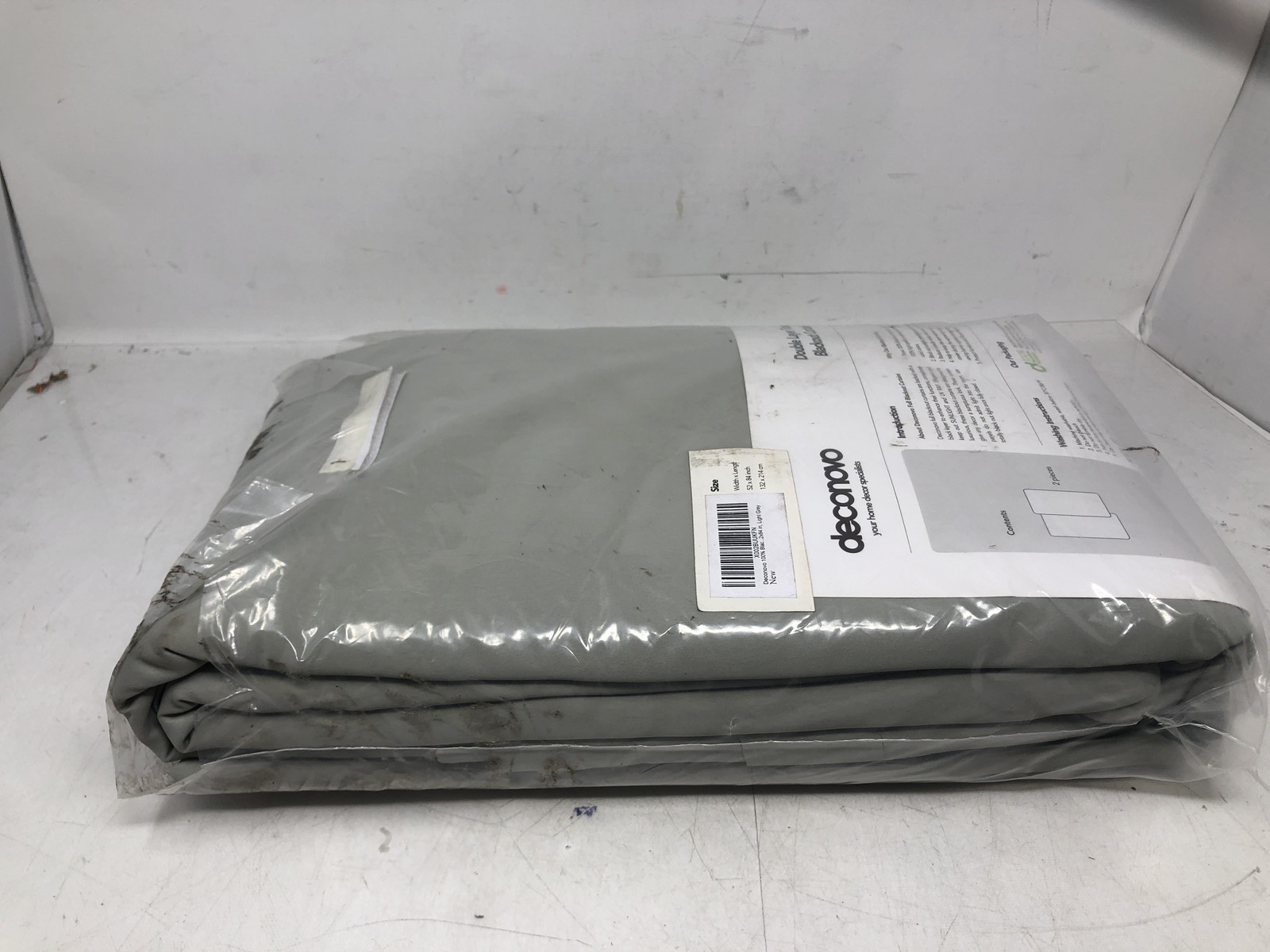 DECONOVO 100%BLACKOUT CURTAINS 52 X84 IN LIGHT GREY