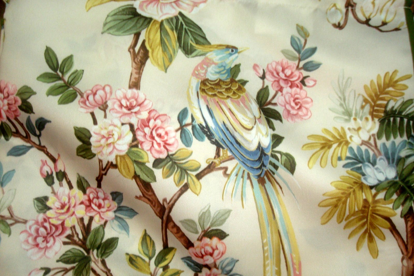 NWT Envogue 2 pc Window Curtains Fancy Dogwood Floral w/ Birds ea 37″ x 84″lg