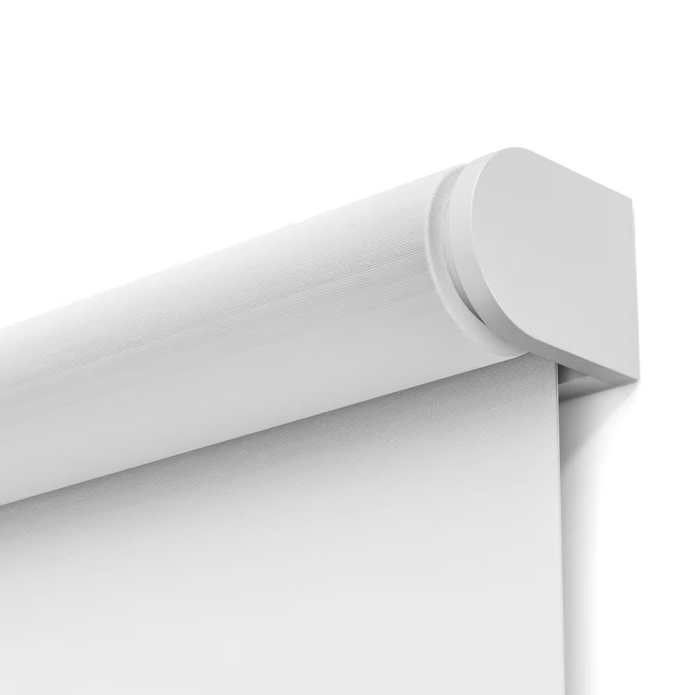 Smart Shade Motorized Window Blind, White Trim, Blackout White Fabric, 38 In. W