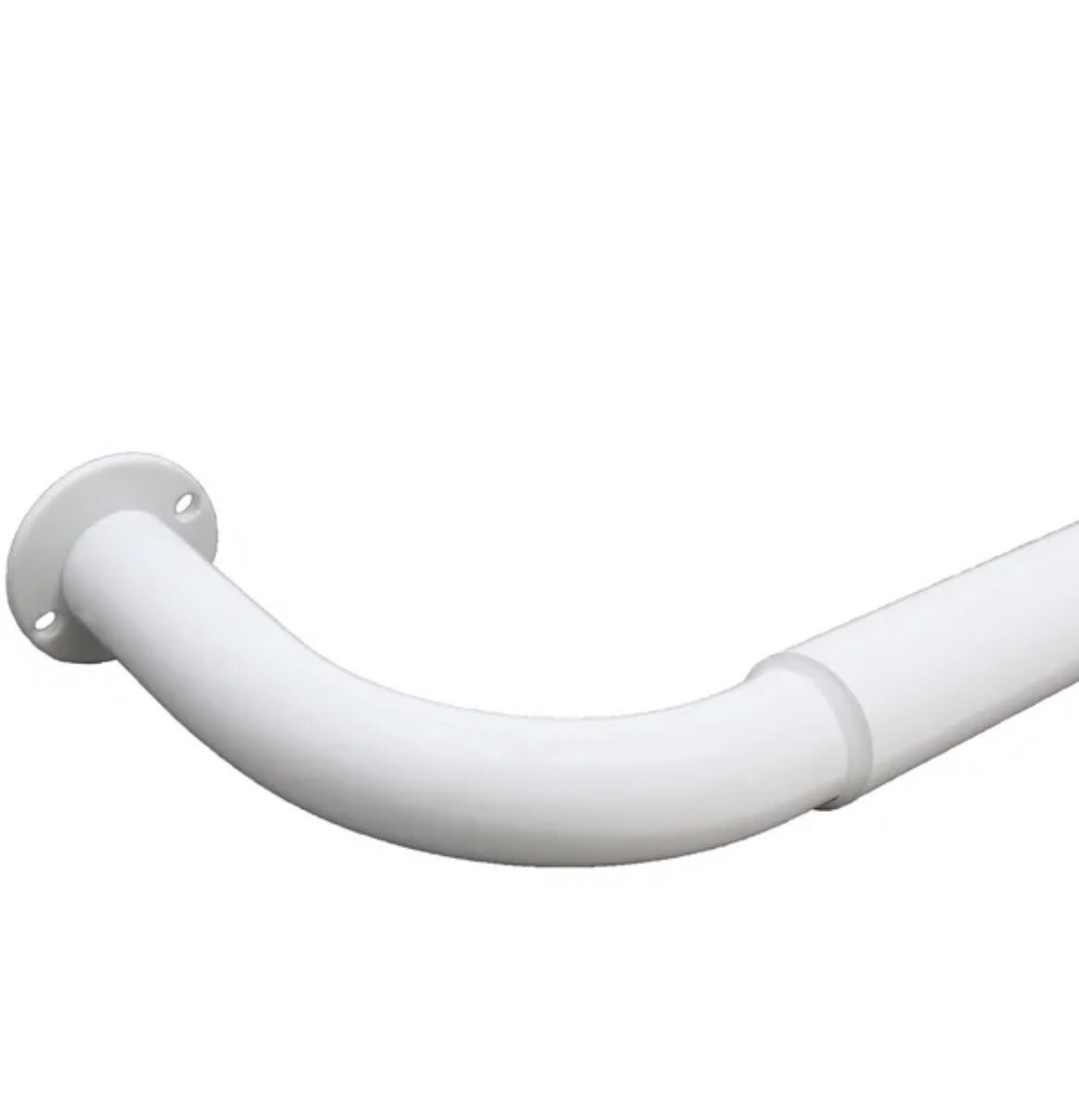 Adjustable 1 in. Dia Single Curtain Rod in Glossy White 32”-52”