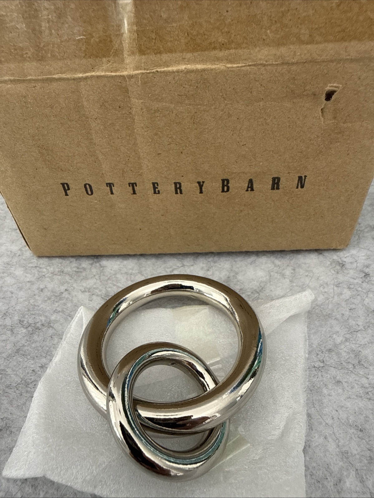 Pottery Barn Standard Round Rings 10 Small Polished Nickel