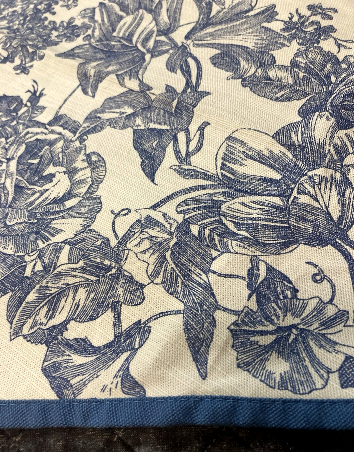 2 WAVERLY Home Garden Room Blue Toile Floral Window Valances Cotton Blend