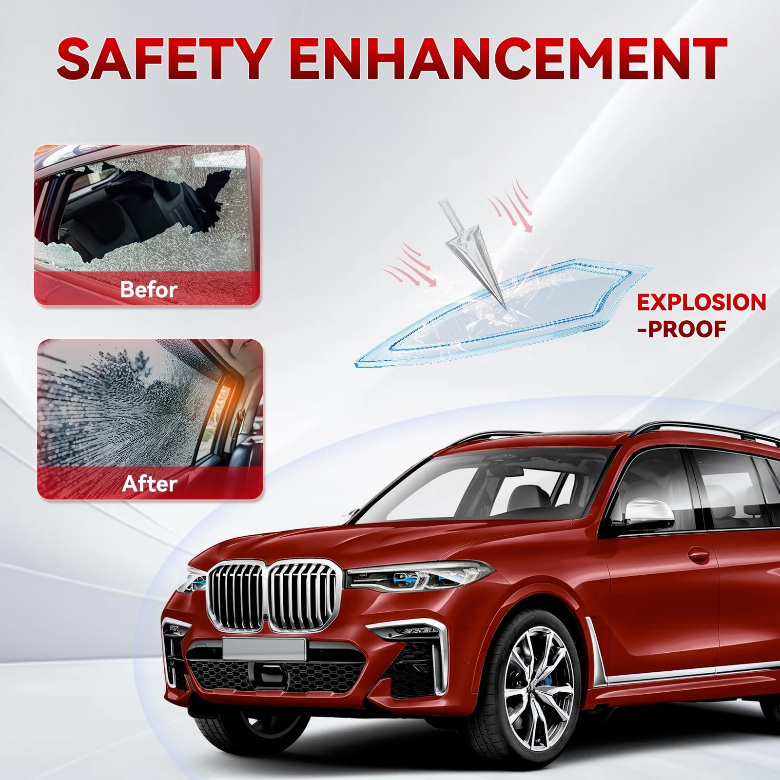 5% Window Tint Car with 5 Percent VLT 20 in x 20 Ft Privacy Ceramic Window Ti…