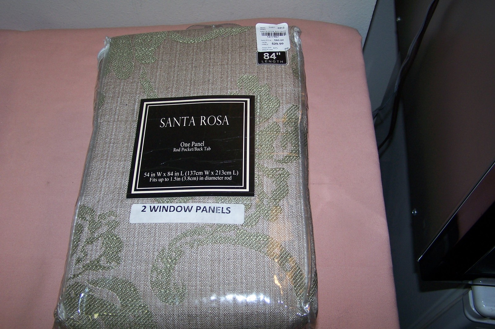 (2) Santa Rosa Window Panels Rod Pocket/Back Tab 54″W x 84″L EACH Wind 1.5″ Rod