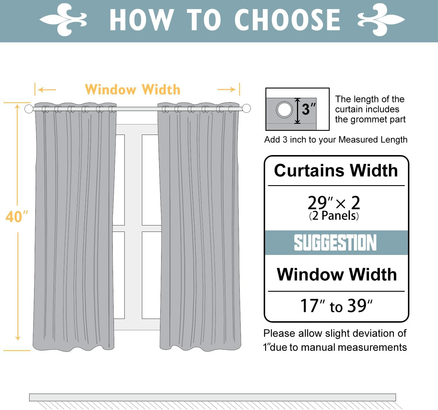 Small Window Curtains 40 Inches Long for Bedroom – Grommet Short Thermal Insulat