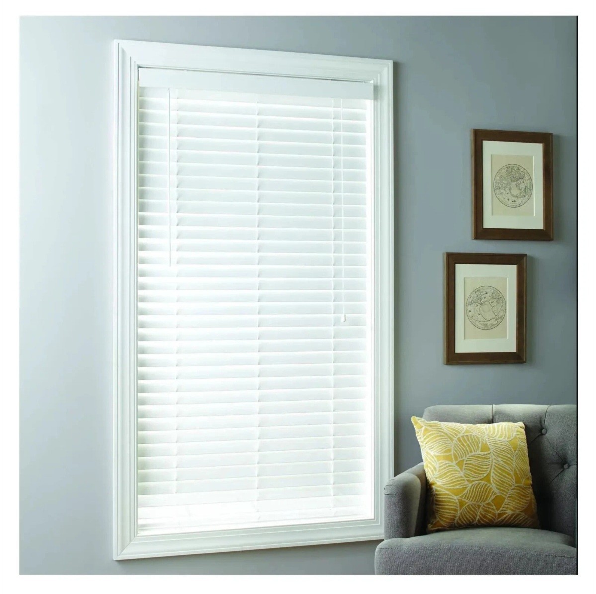 2-inch Cordless Faux Wood Horizontal Blinds Room Darkening White MULTI SIZES