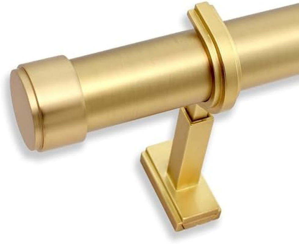 Luxury 17ft Brushed Gold Curtain Rod – Large Diameter with Premium Brackets