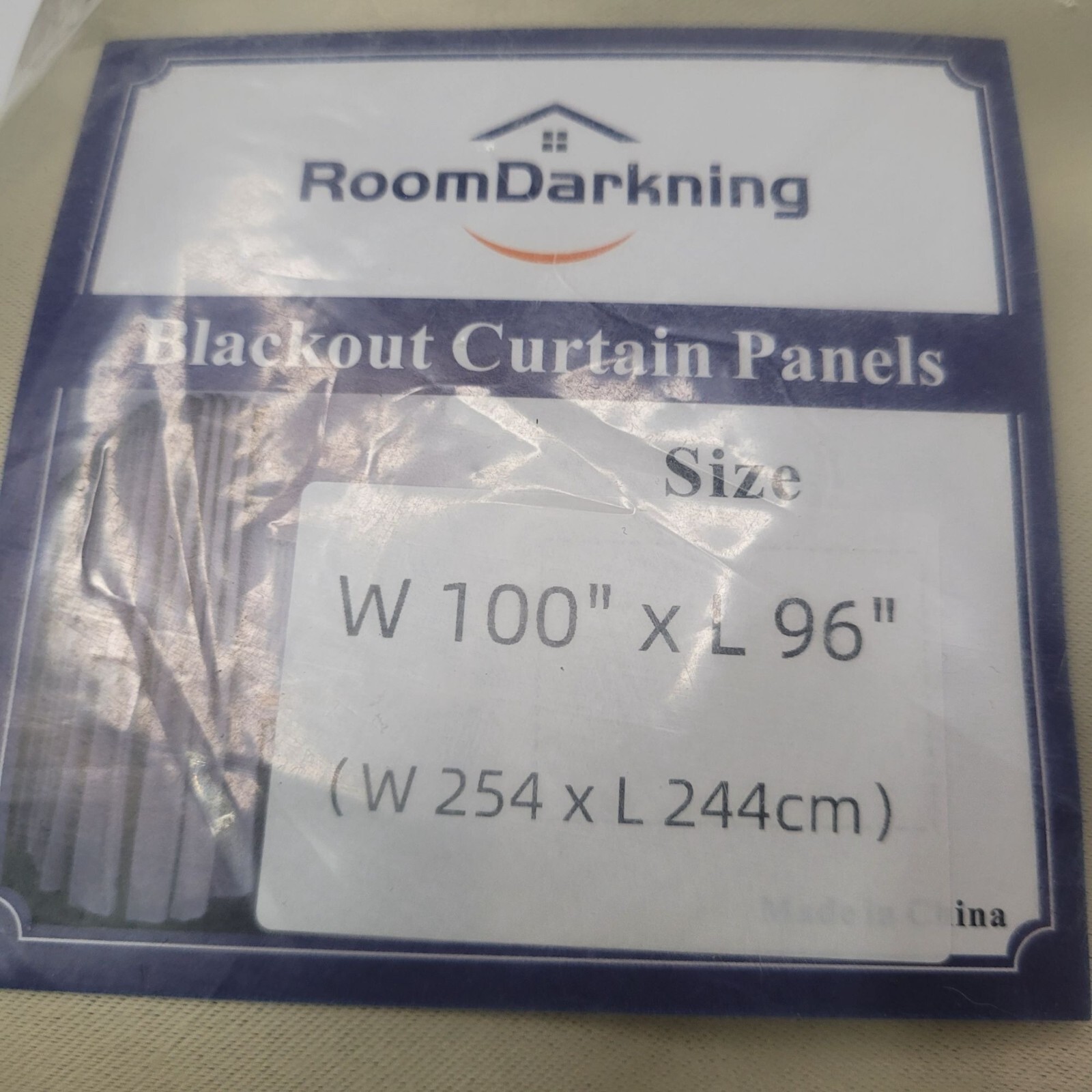 RoomDarkning Blackout Curtain Panels W 100″ X L 96″ Cream Beige Set With Tieback