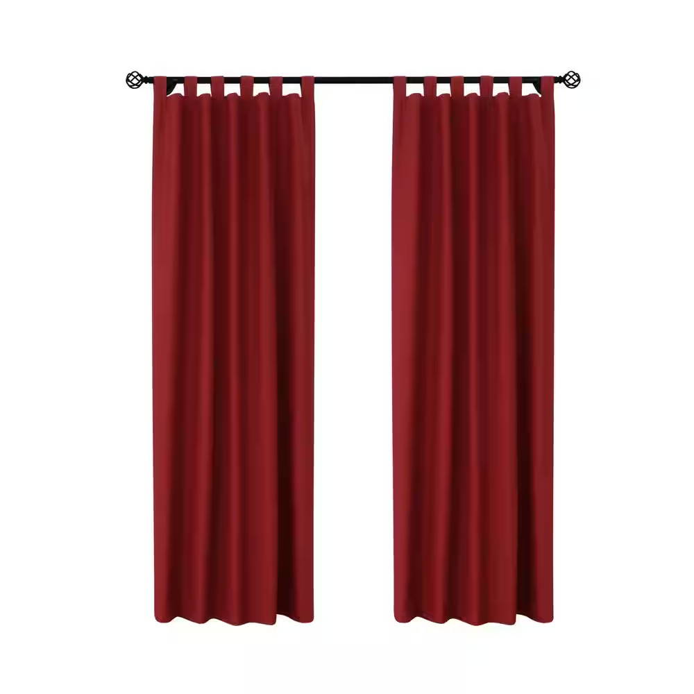 Weathermate Tab Top Burgundy Cotton Smooth 40 In. W X 95 In. L Tab Top Indoor Ro