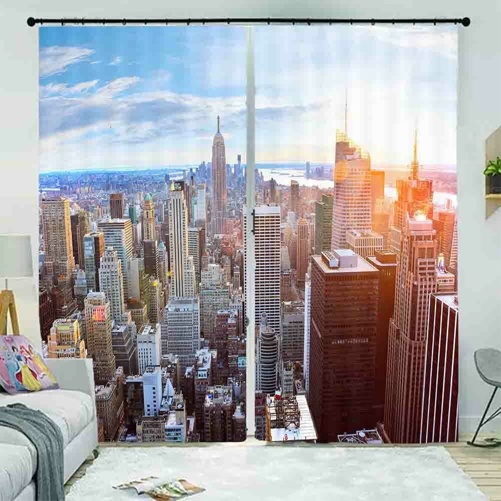 House Many Gradients 3D Curtain Blockout Photo Printing Curtains Drape Fabric