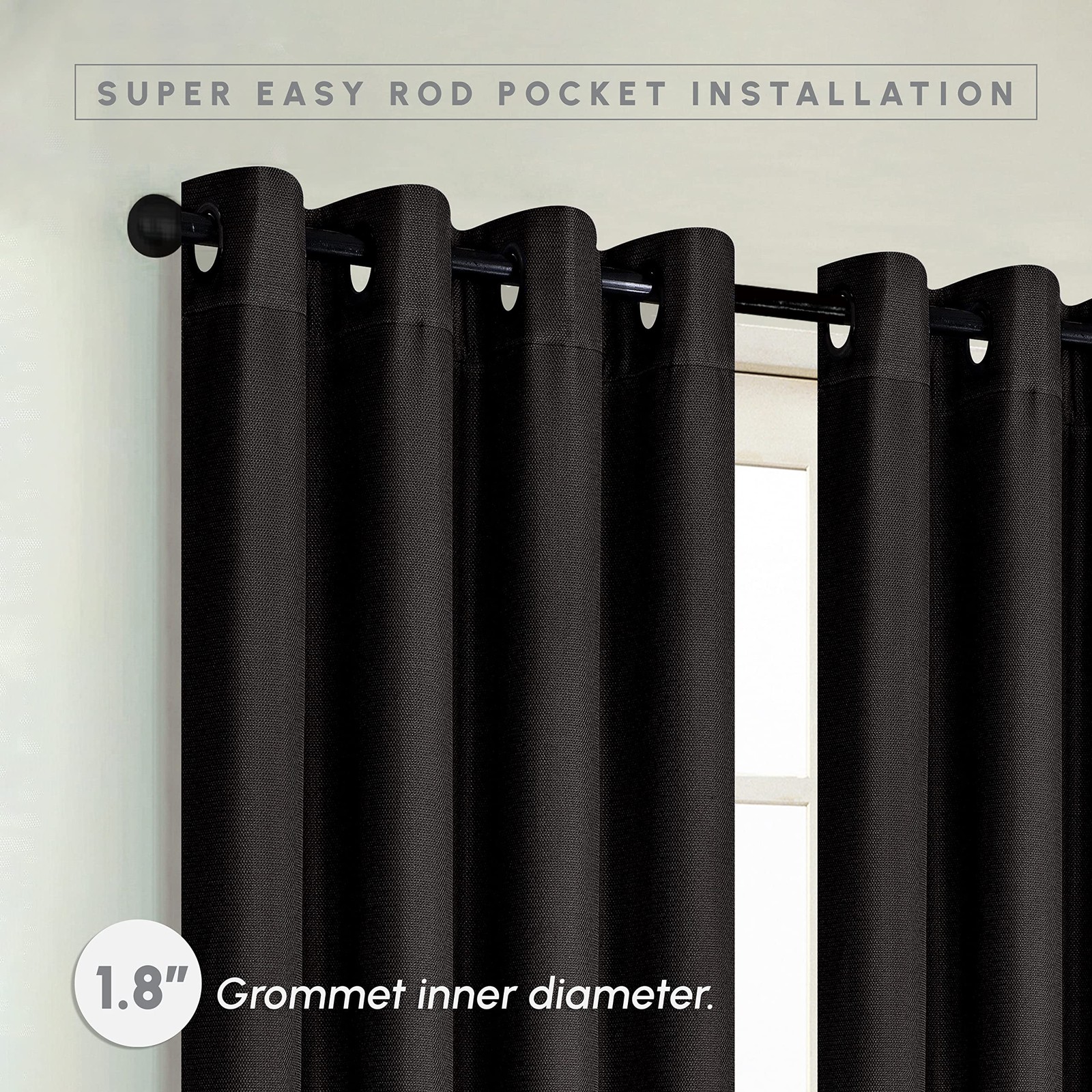 Elegant Comfort Blackout Grommet Top – 2 Panels Set – Thermal
