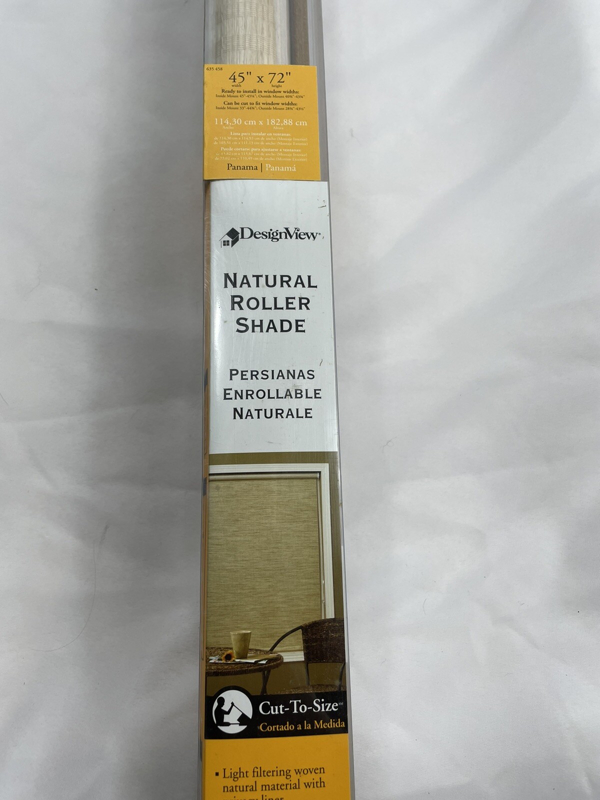 DesignView natural roller shade bamboo 45” X 72” Cut To Fit Window Beach Decor