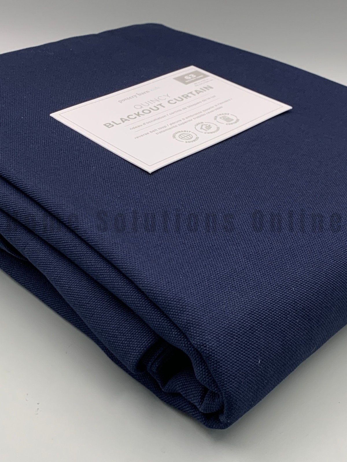 Pottery Barn Kids Quincy Cotton Canvas Blackout Curtain Navy 63″ #B4019