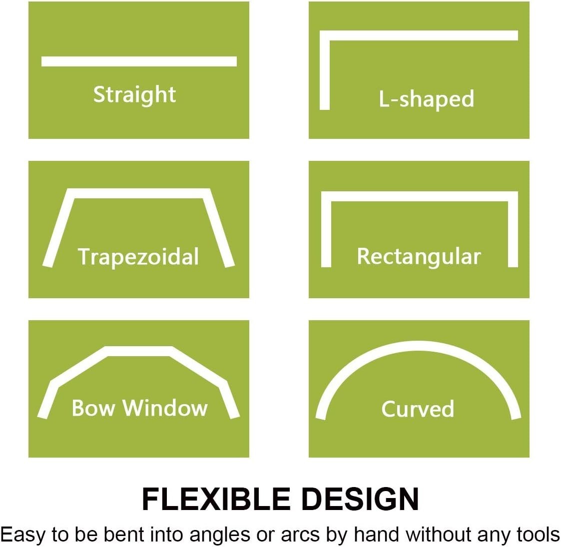 Flexible Curtain Ceiling Track System 12 ft, Curved Ceiling Curtain Track, Cu…