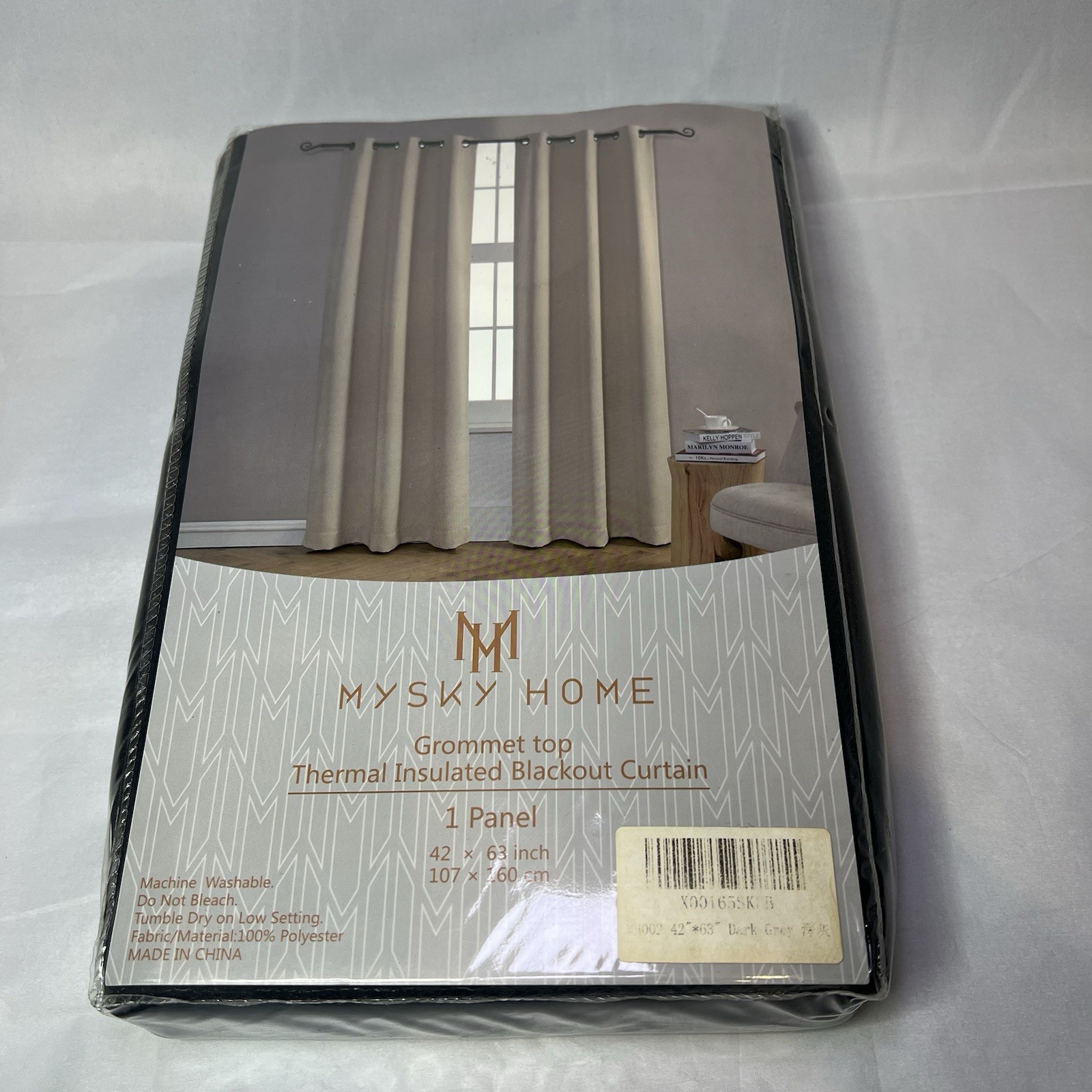 MYSKY HOME Grommet Thermal Insulated Window Blackout Curtains 42×63 Dark Gray