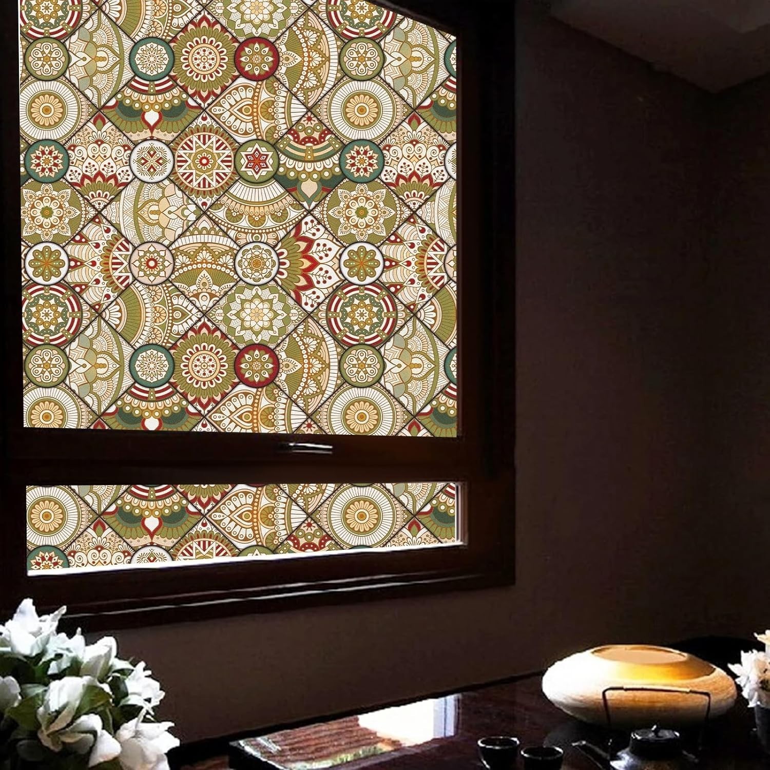 Privacy Decorative Window Film for Home Non-Adhesive Frosted Static Cling Bathro