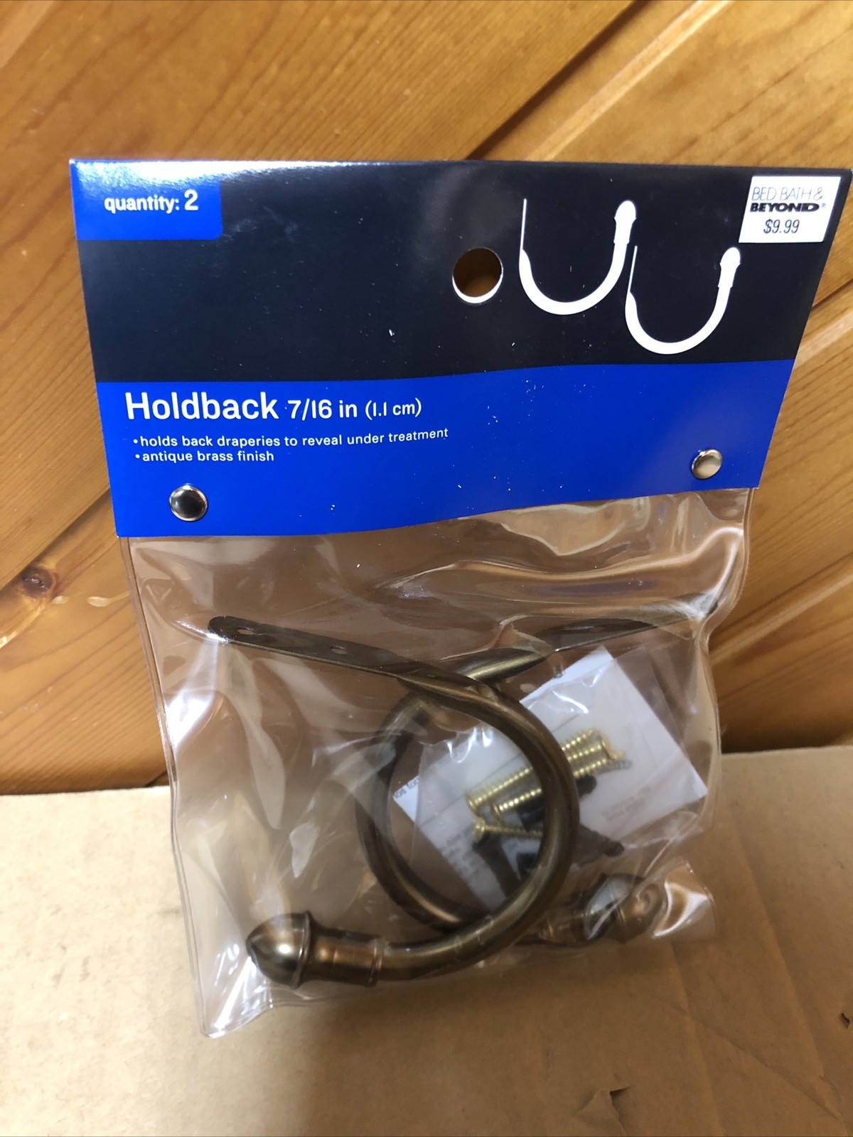 Bed Bath & Beyond Holdback Antique Brass Finish 7/16 in Brand New