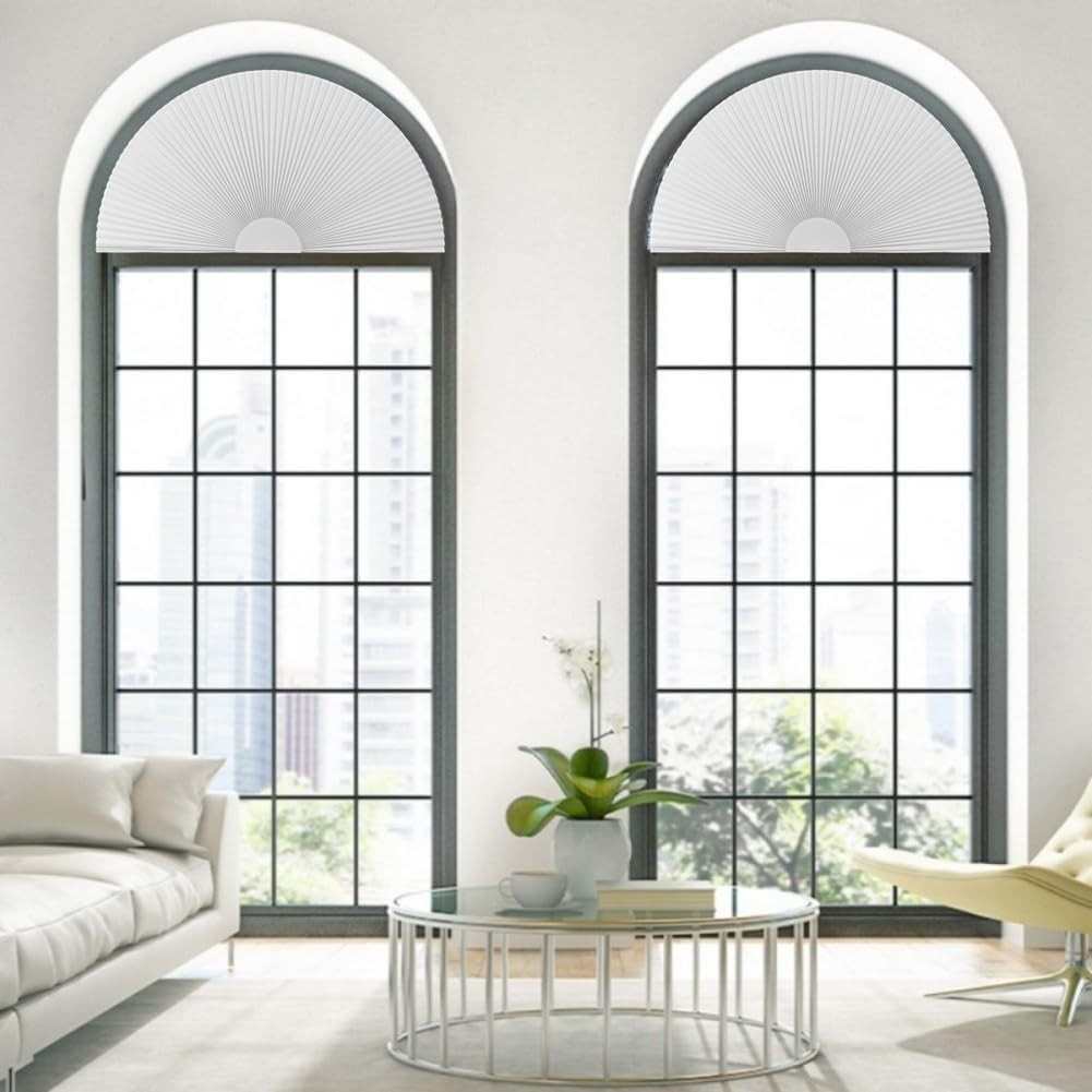 Blackout Cellular Window Shade Semi Circular Light Blocking Blinds for Indoor…