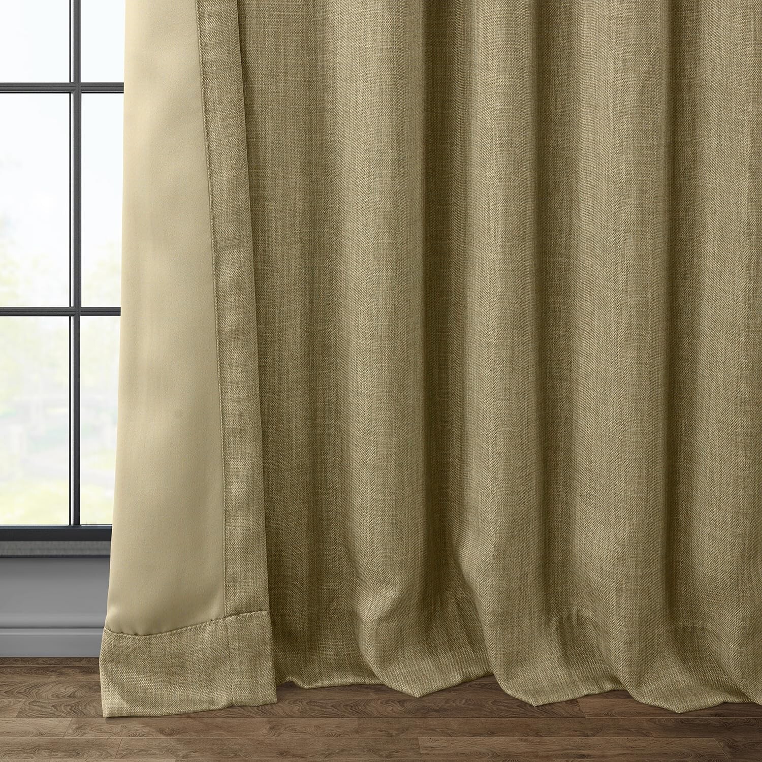 1 Panel Nomad Tan 84″L x 100″W Linen Darkening Curtains For Bedroom Living Room
