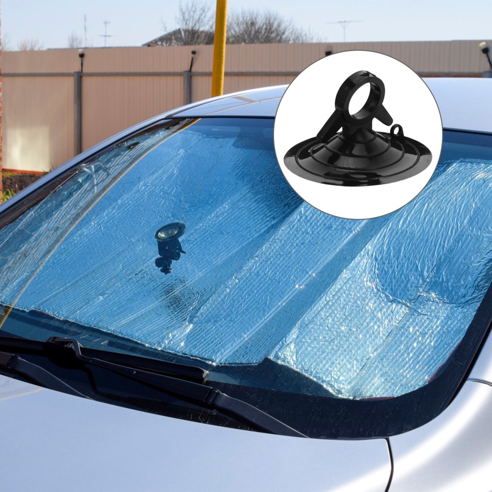 4Pcs Reusable Automotive Suction Cups Car Window Holder Strong Suction Black