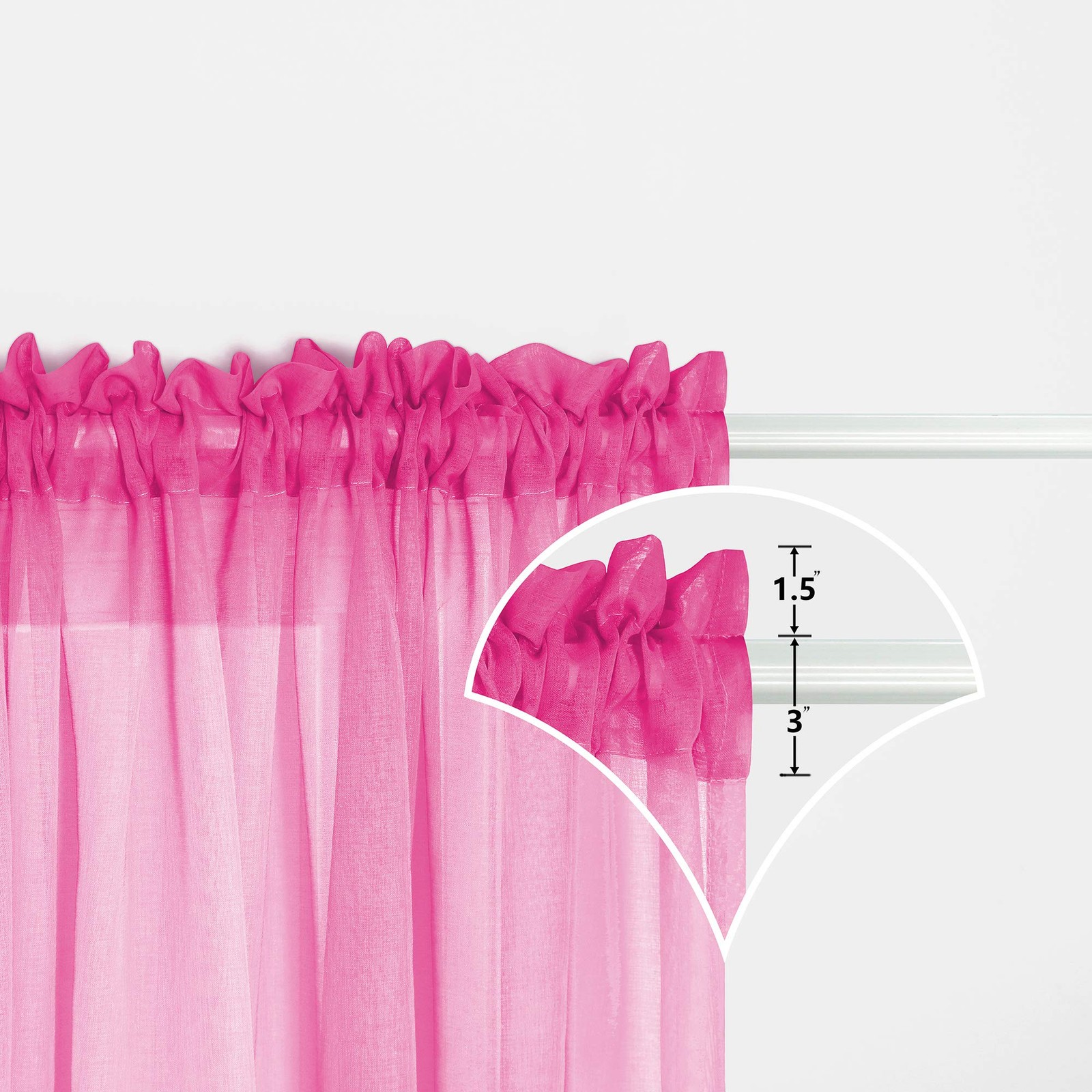 Pink and Purple Curtains for Girls Room Decor, Girly Whimsical Pastel Sheer K…