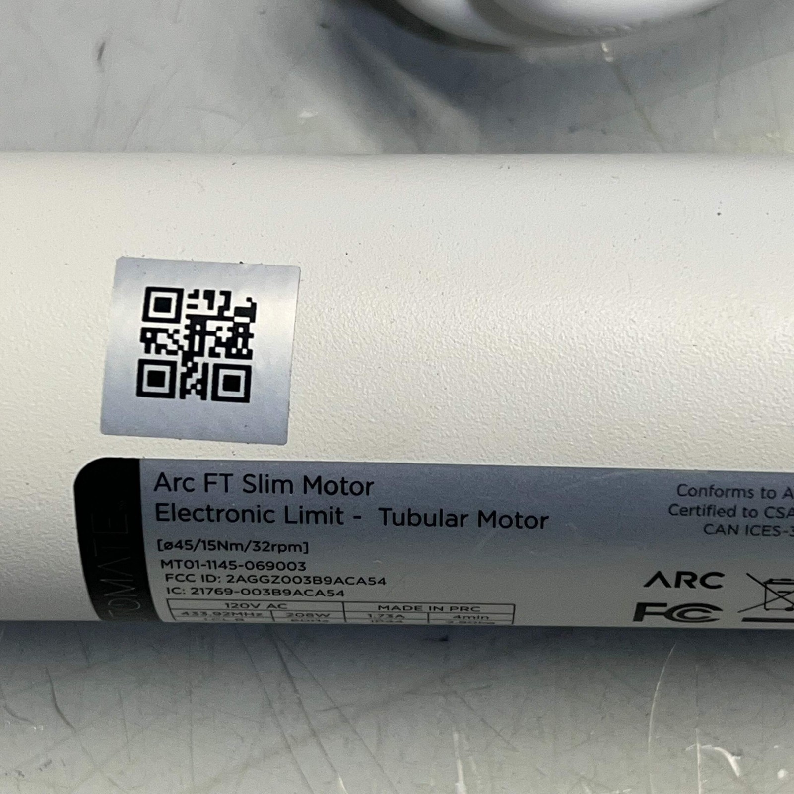 ARC Roll Ease Automate ACRF Fabric Tensioning Motor 15′ White MT01-1145-069003