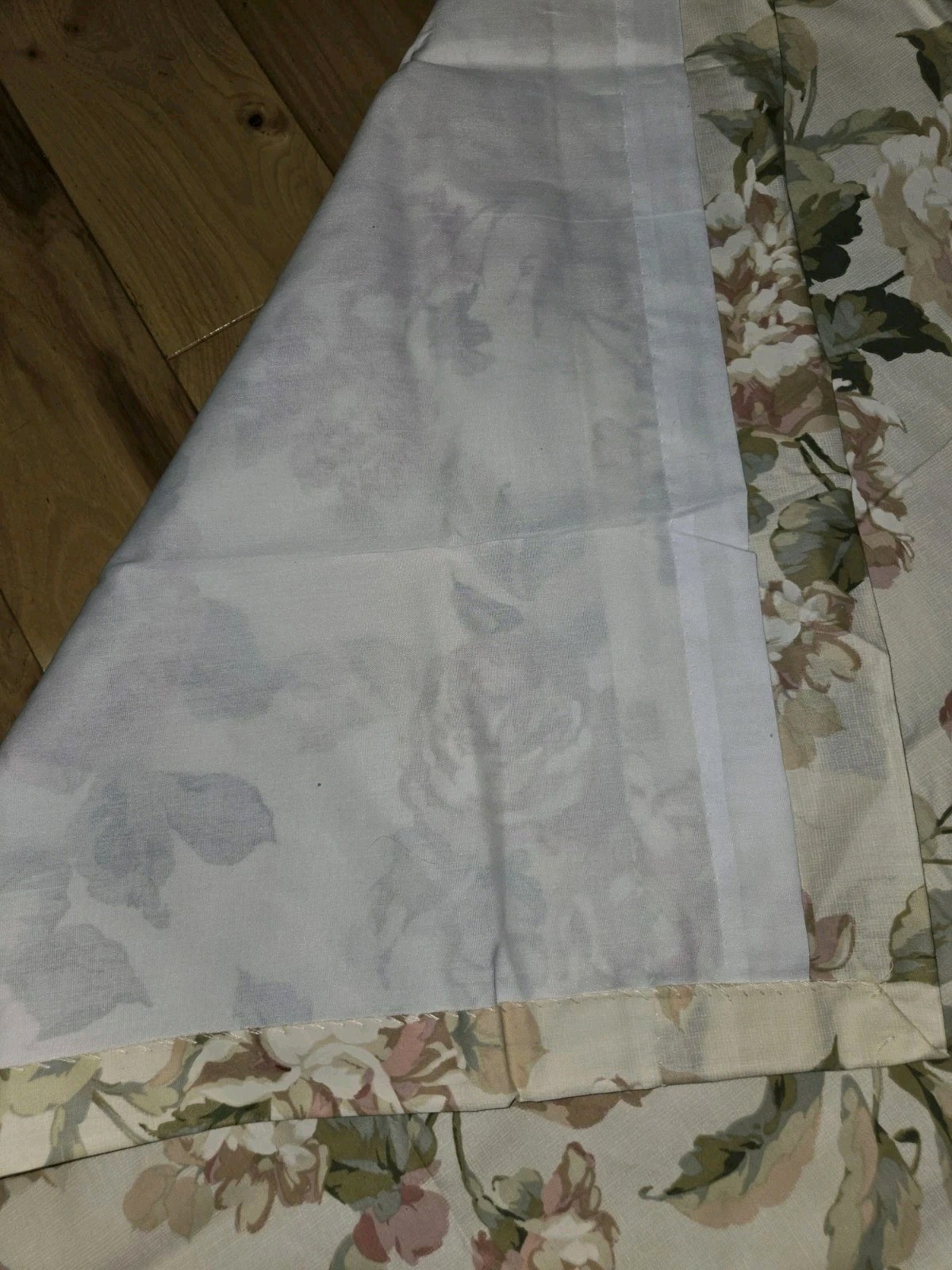 SET 4 Croscill Lined Drapery Panels Curtains Ties Floral Cottage 41×86 Roses NEW