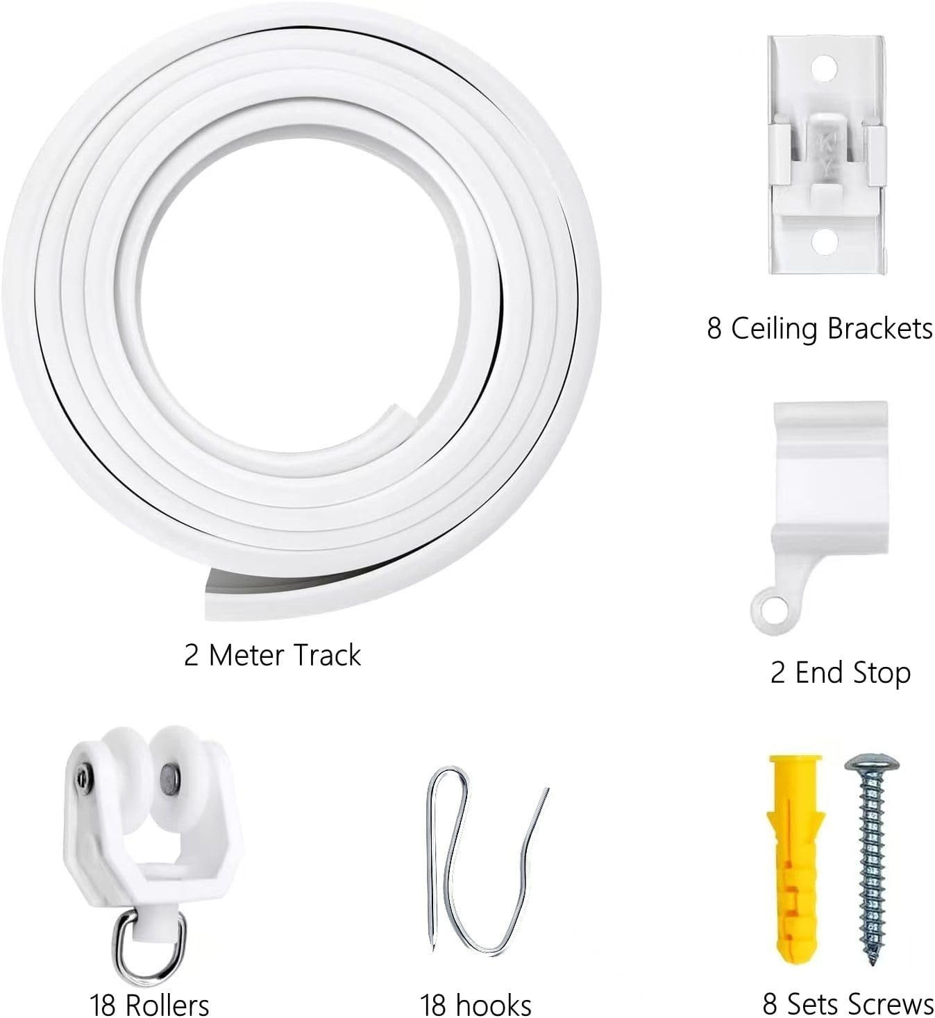 Flexible Bendable Curved Curtain Track System With 4 Ceiling Mounting Bracket…