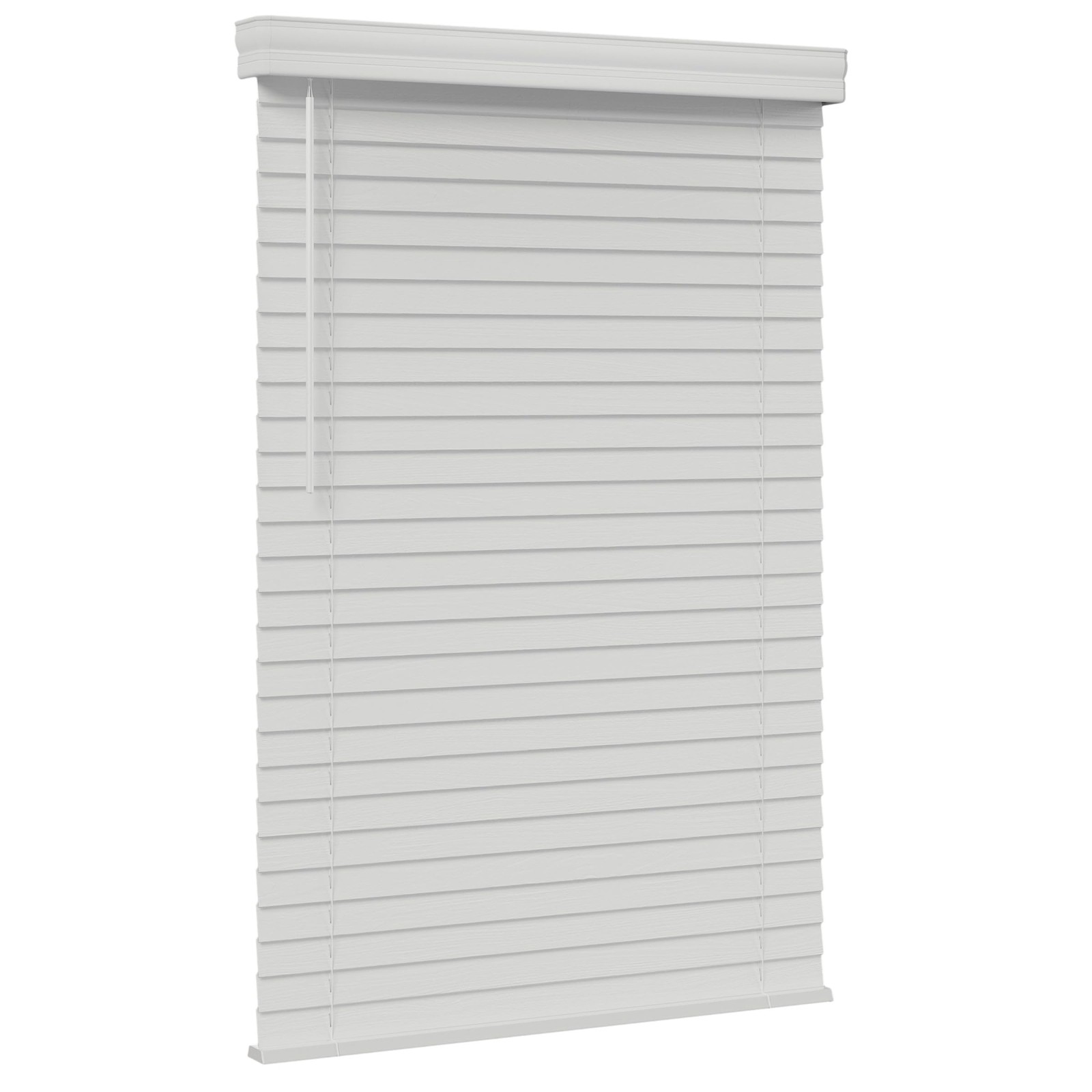 Lumino 2 Cordless Faux Wood Blinds 27W X 64H – White Room Darkening Window