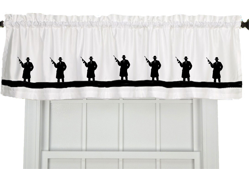 Gangster Gangsta Mafia Window Valance Curtain in Your Choice of Colors