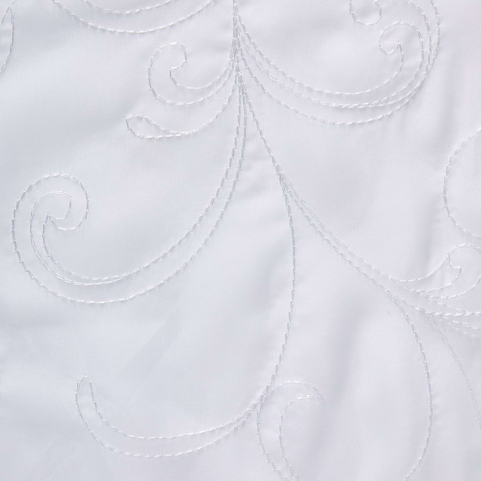 Scroll Rod Pocket Sheer Curtain Panel, 1-Piece, White/Grey, 38″ W x 63″ L