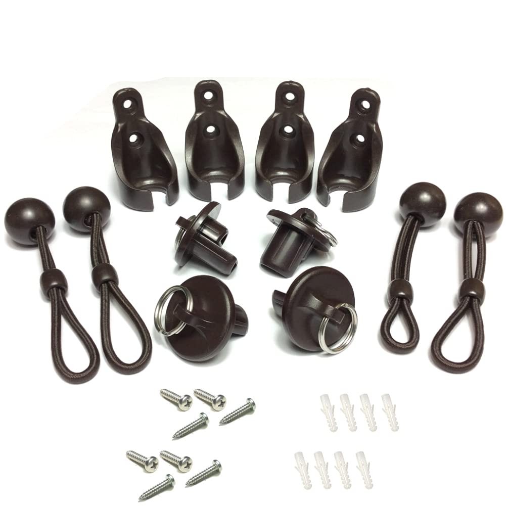 CACELY Set of 2 Replacement Shade Parts Bungee End Kit-2 Sets, Brown