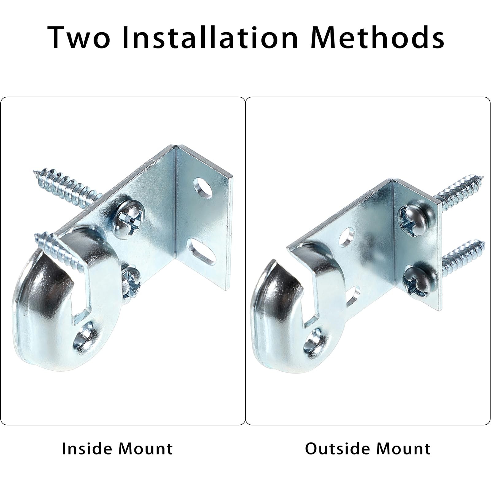 Metal Window Shade Brackets-4PCS Roller Shade Hardware Inside and Outside Mou…