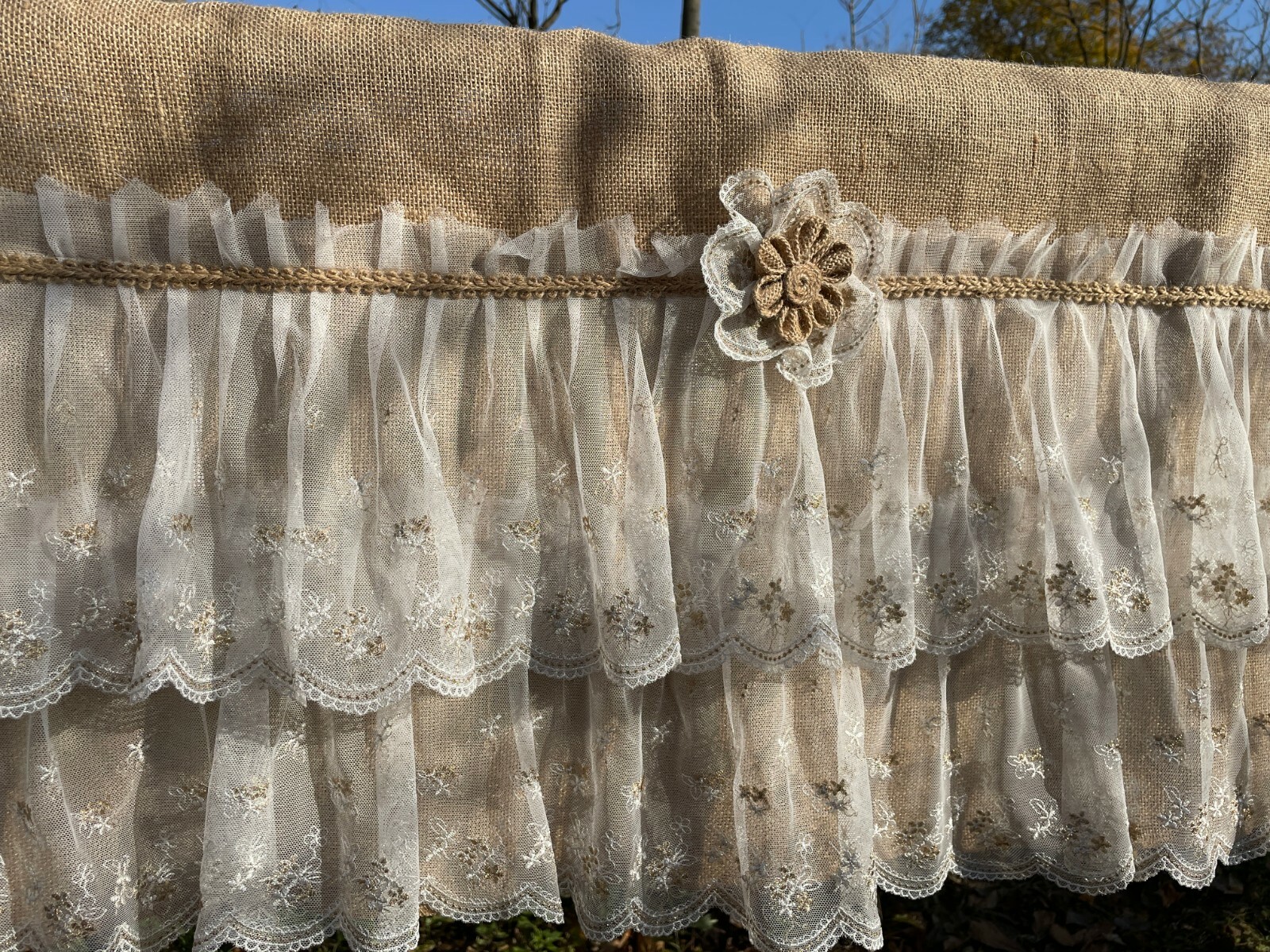 High Quality Unique Kitchen Valance Burlap Kitchen Curtain window Treatment