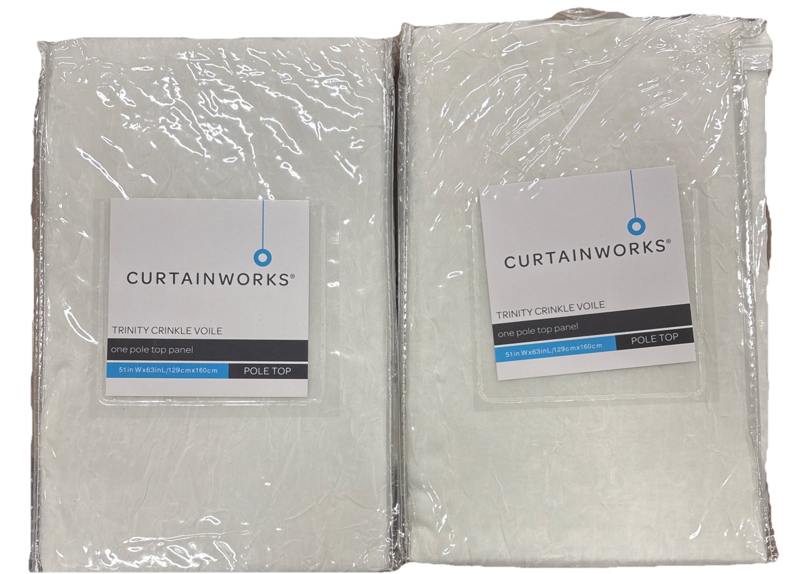 Curtainworks Trinity Crinkle Voile One Pole Top Panel Pack Of 2