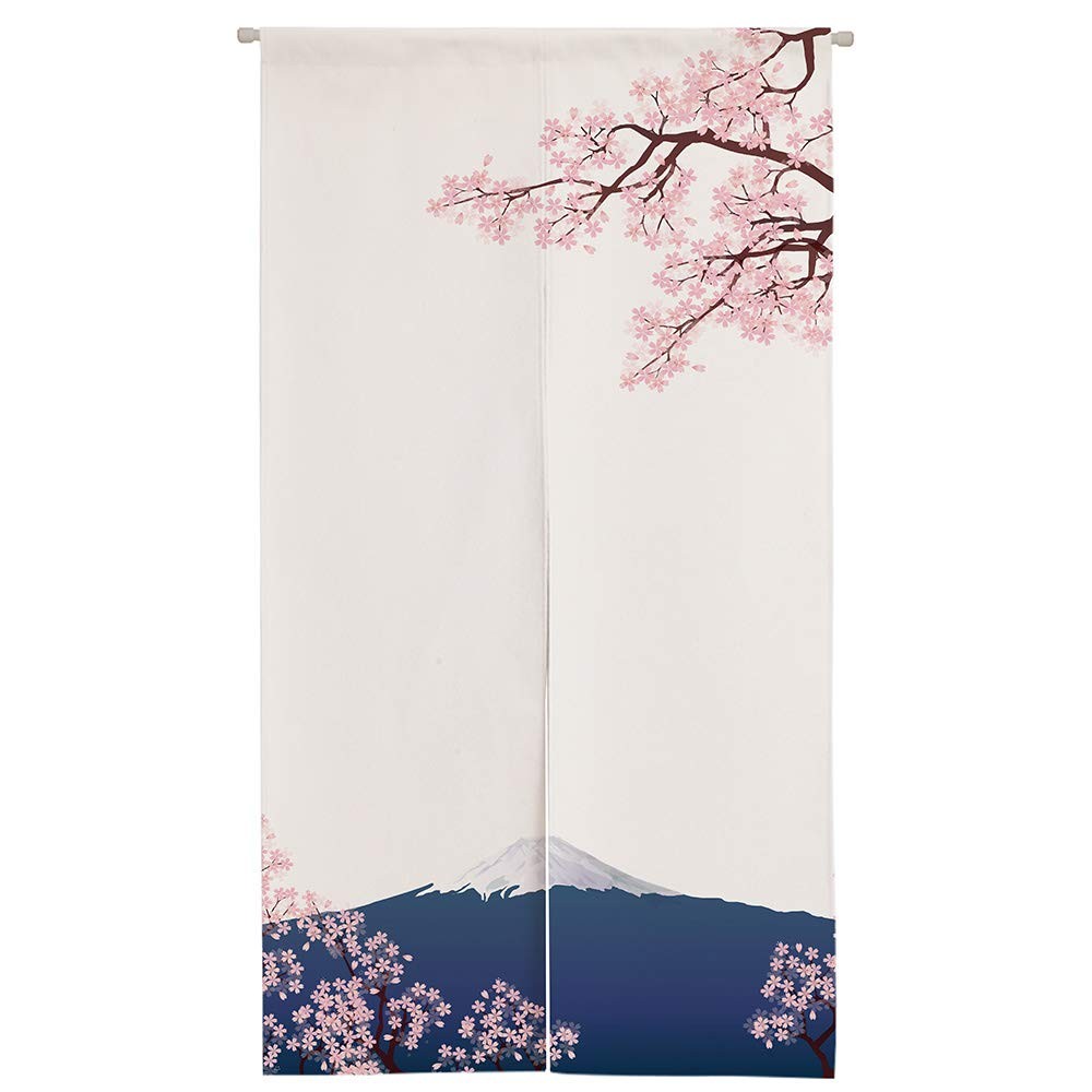 Mount & Cherry Blossom Noren, 33.5″ x 59″