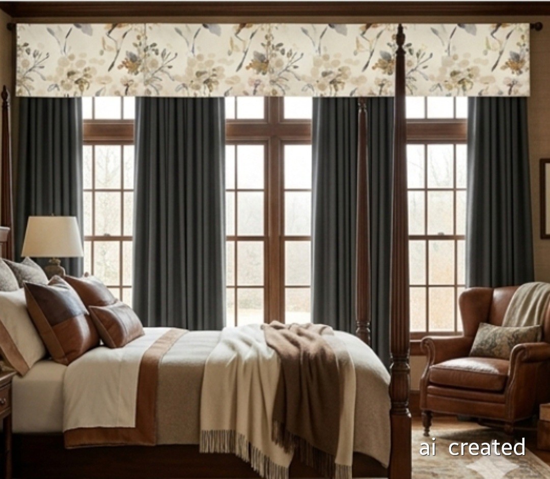Floral Custom Valance Rod Pocket 52″x 19″ Unbranded Multicolor