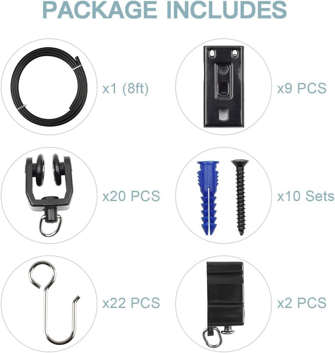 Heavy Duty Black Ceiling Mounted Curtain Track – Easy DIY Installation