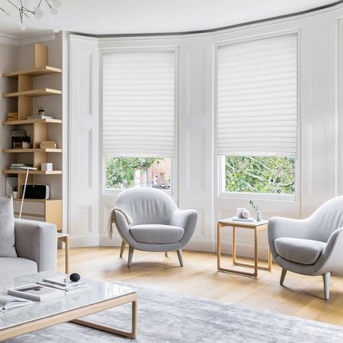 6 Packs Cordless Pleated Light Filtering Window Shade 36 in x 72 in Easy to Cut