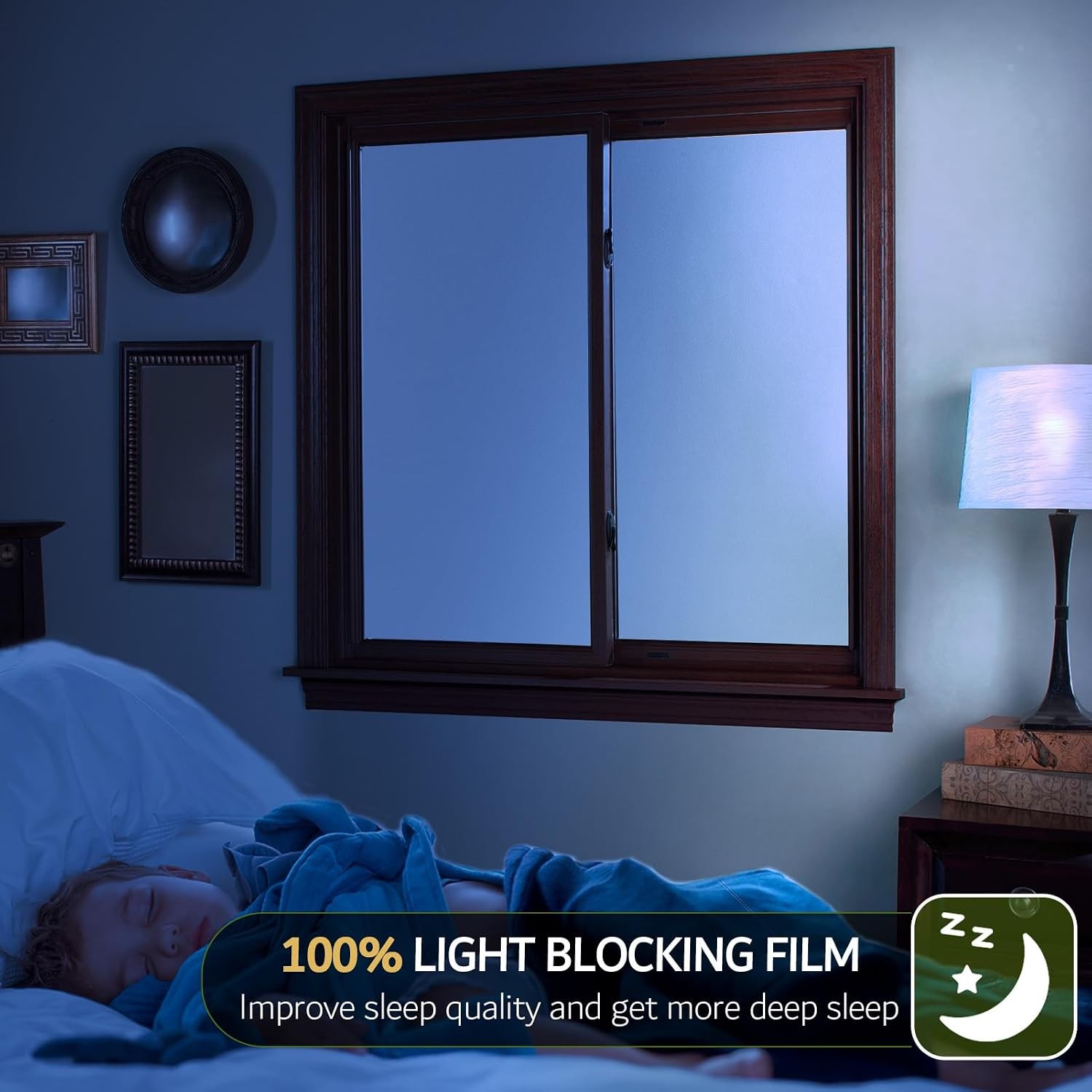 VELIMAX White Blackout Window Film, 100% Light Blocking Window Cover, Opaque Vin